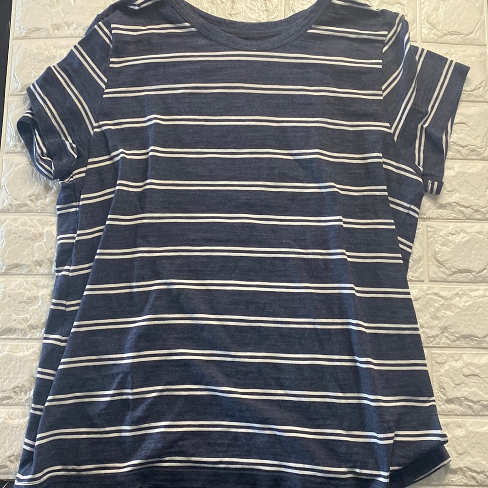 Navy blue striped shirt